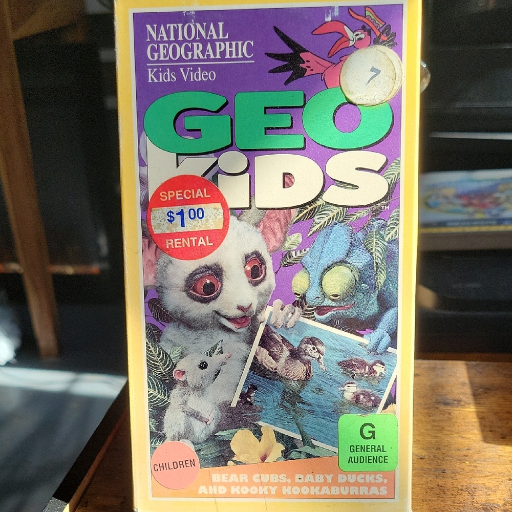 National Geographic Geo Kids VHS Video with Purple and Green Cover